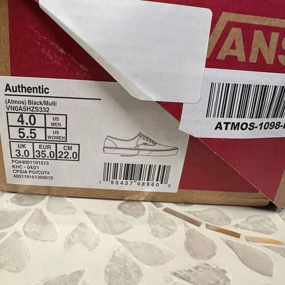 Vans x atmos Authentic "Emoji" Unisex Size 4 Men’s Women’s 5.5 – Rare Collab, Ne - Picture 12 of 13